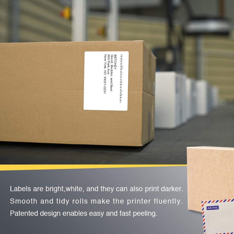 BETCKEY - 4" x 3" (102 mm x 76 mm) Shipping & Multipurpose Labels Compatible with Zebra & Rollo Label Printer,Premium Adhesive & Perforated [1 Rolls, 500 Labels] - Image 5